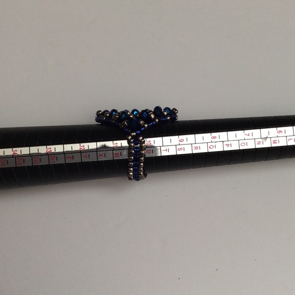 HANDMADE RING SIZE 10 COLOR BLUE AND SILVER - Picture 4 of 5